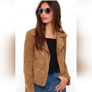 Lulus small tan suede moto jacket